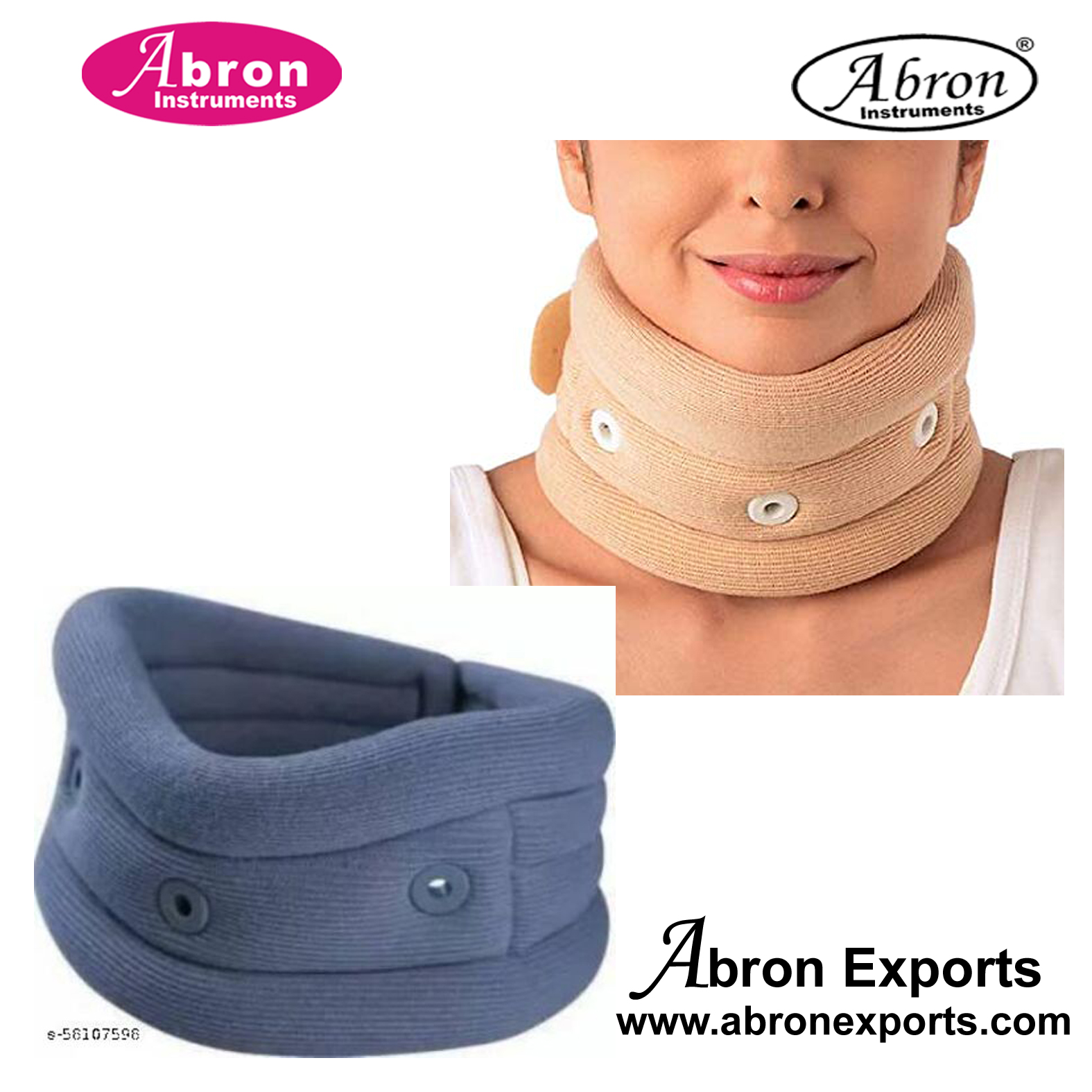 Rehabilation Aid Neck Cervical Collar Soft Valco With Support Immobilization 5pc Abron AB-1621CST 